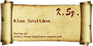 Kiss Szultána névjegykártya